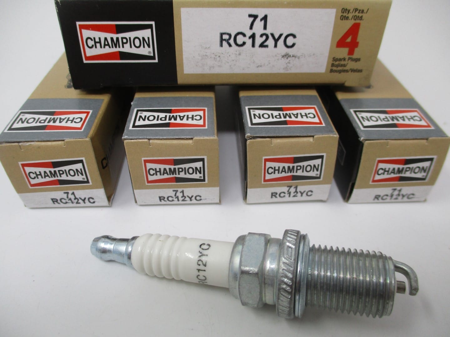 4 Genuine Champion RC12YC 71G Spark Plugs Copper Plus Nickel RC12 Cross NGK BKR5E 7938 - Image 3