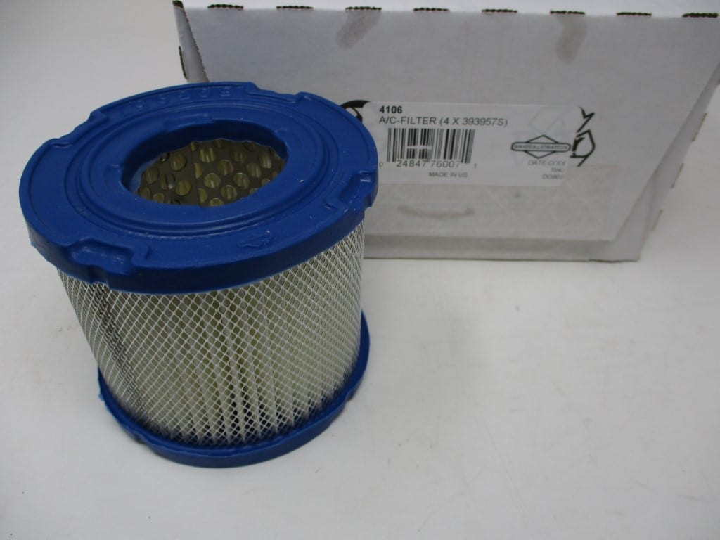 Genuine Briggs & Stratton Air Filter Cartridge 393957S (4 in case 4106)