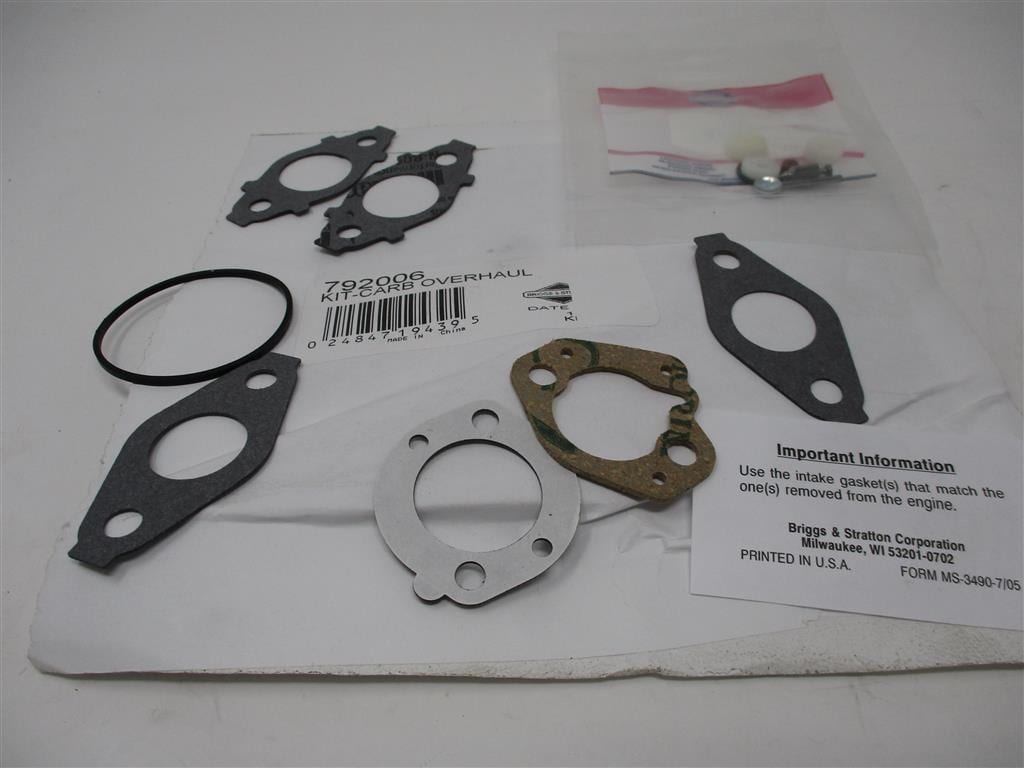 Genuine Briggs & Stratton 792006 Carburetor Rebuild Kit 696998 792007 697001 - Image 4