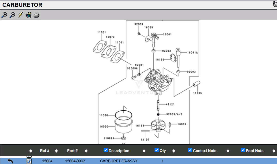 Genuine Kawasaki 15004-0962 15004-7010 Carburetor FJ180V-CM09 Walbro - Image 8