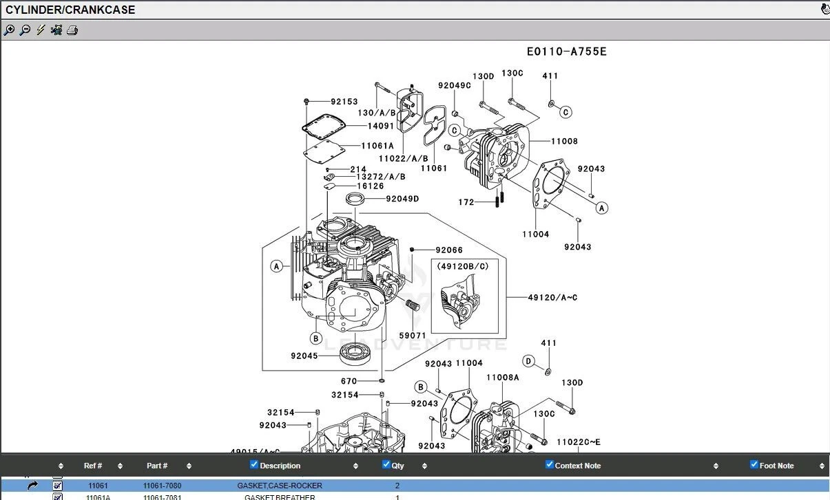 Genuine Kawasaki  11004-7025 Cylinder Head Gasket for FX175V FX801V FX850V - Image 5
