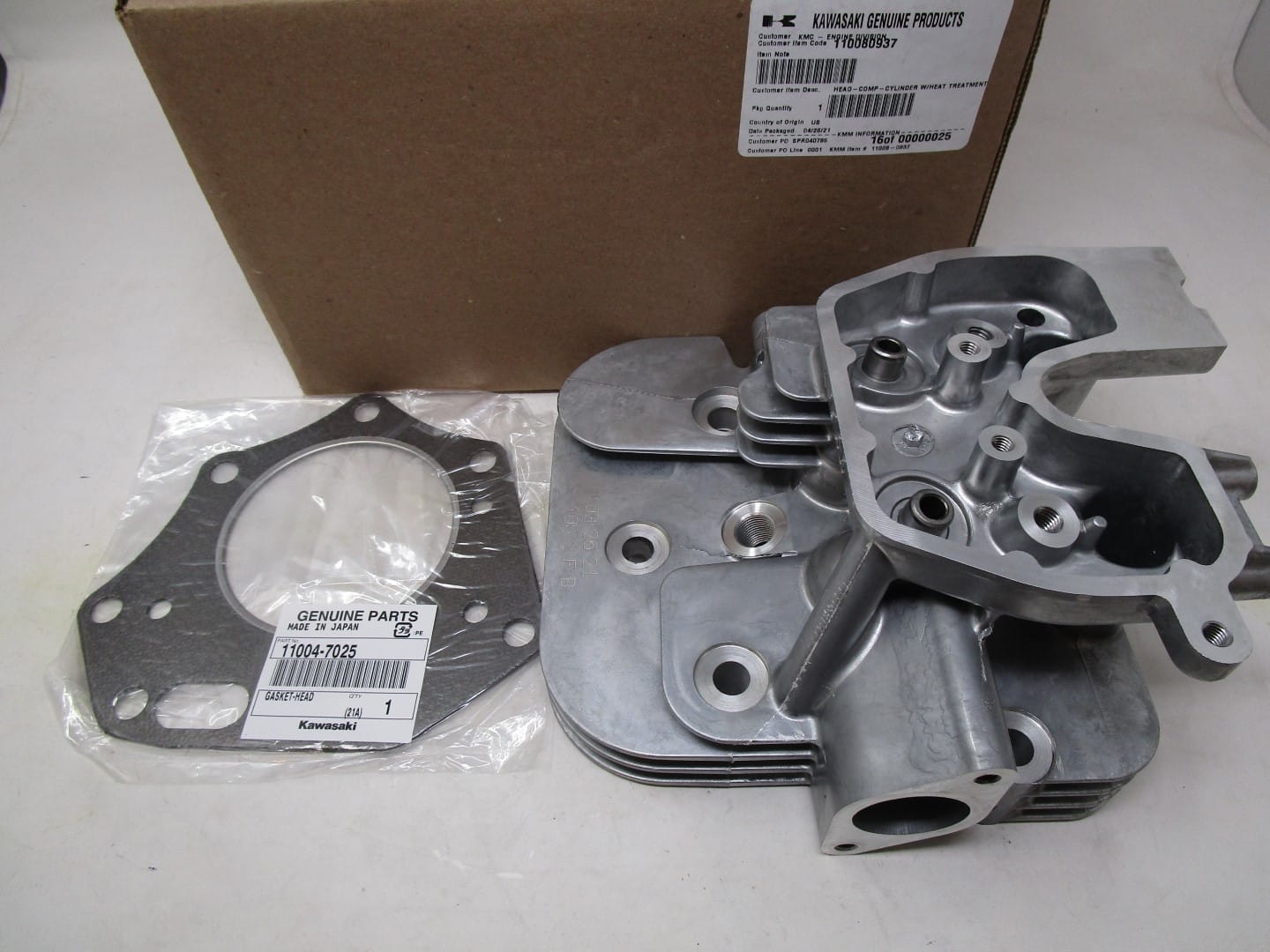 Genuine Kawasaki 11008-0937 Head & Head Gasket 11004-7025  #2 FX751V, FX801V FX850V 11008-0899 - Image 3