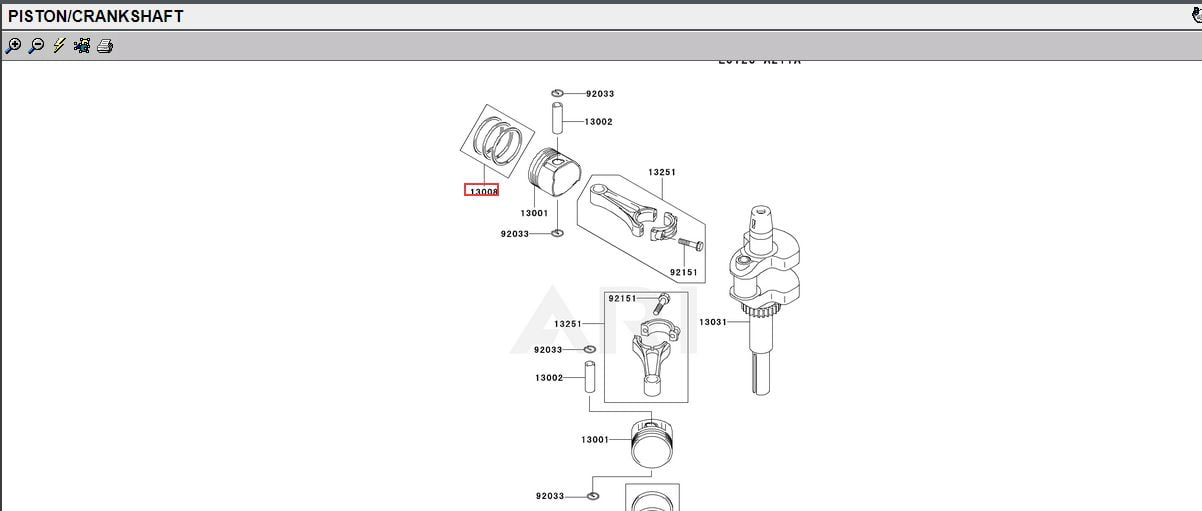 Genuine Kawasaki 13001-7010 Piston & Rings 13008-6060 STD. Standard  FH541V, FH580V, - Image 4