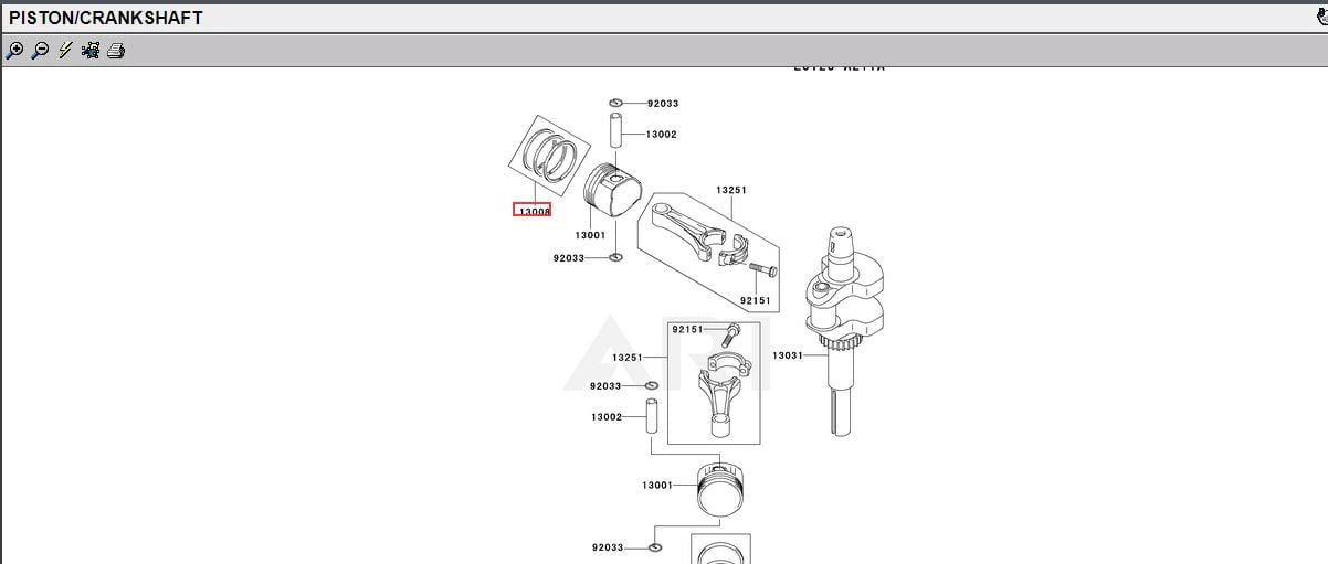 Genuine Kawasaki 13001-7010 Piston & Rings 13008-6060 STD. Standard FH541V, FH580V, - Image 4