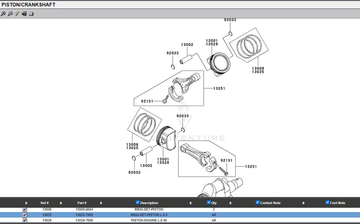 Genuine Kawasaki 13025-7005 Piston Rings Oversize OS 0.5 for FH770D - Image 4