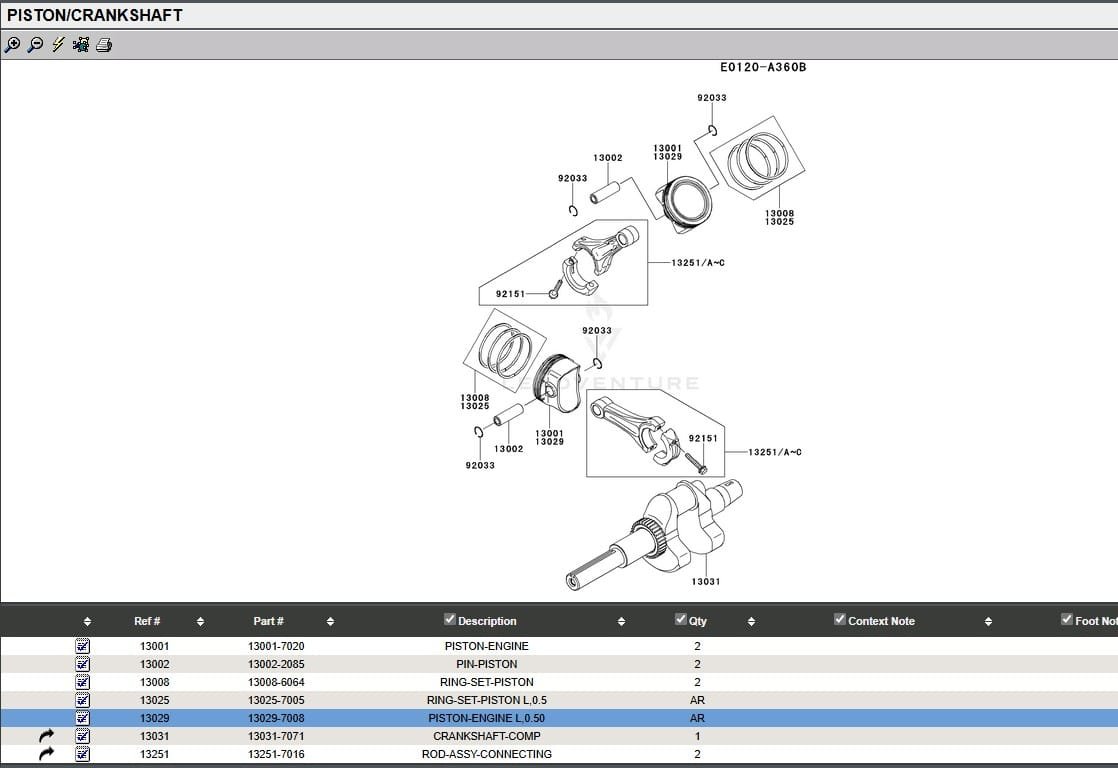 Genuine Kawasaki Piston 13029-7008 & Rings 13025-7005 OS 0.5 FH770D Oversize - Image 6