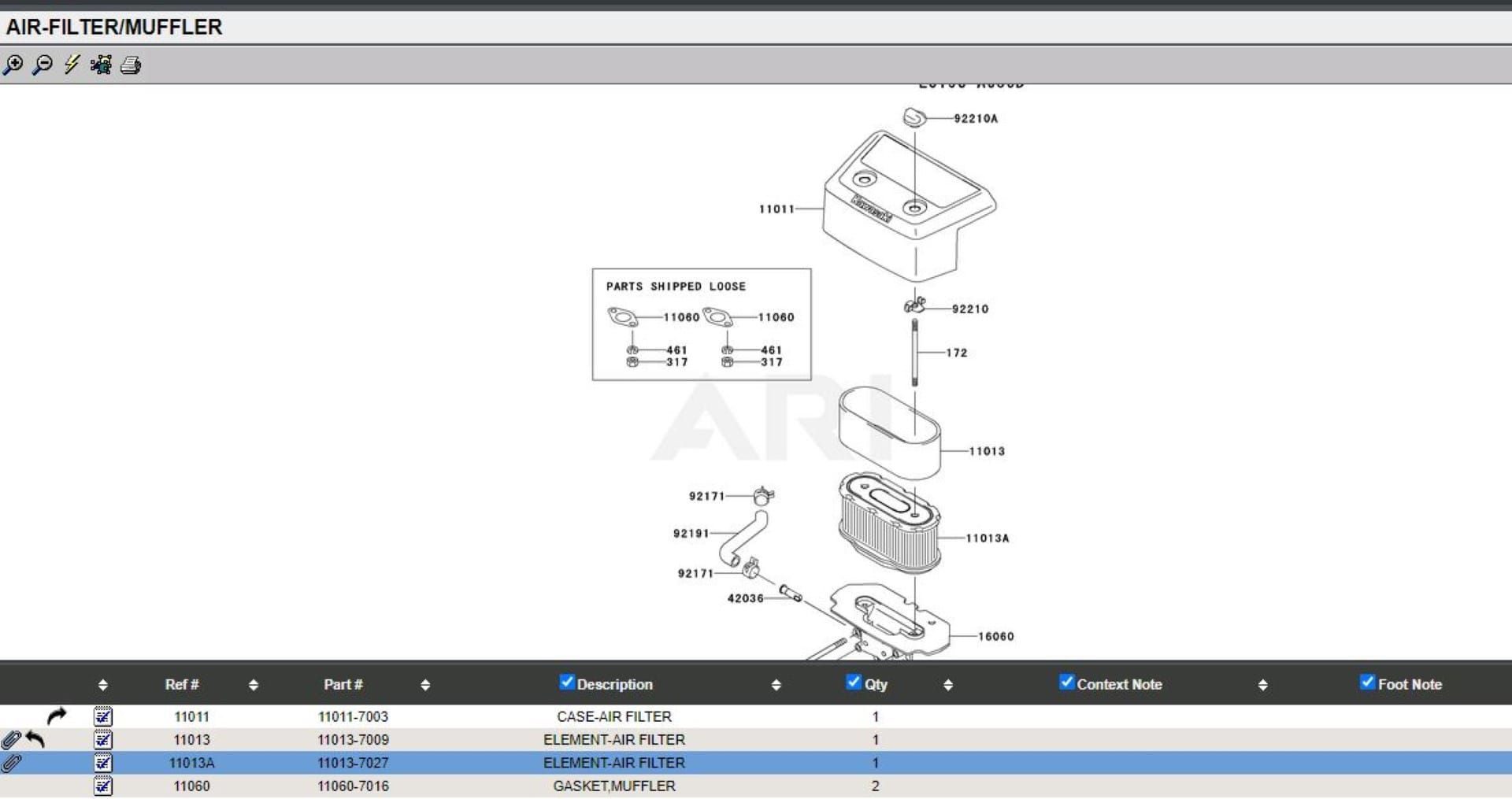 Genuine Kawasaki 11011-7042 Air Filter Cover Case FH601V, FH641V, FH661V, FH721V,