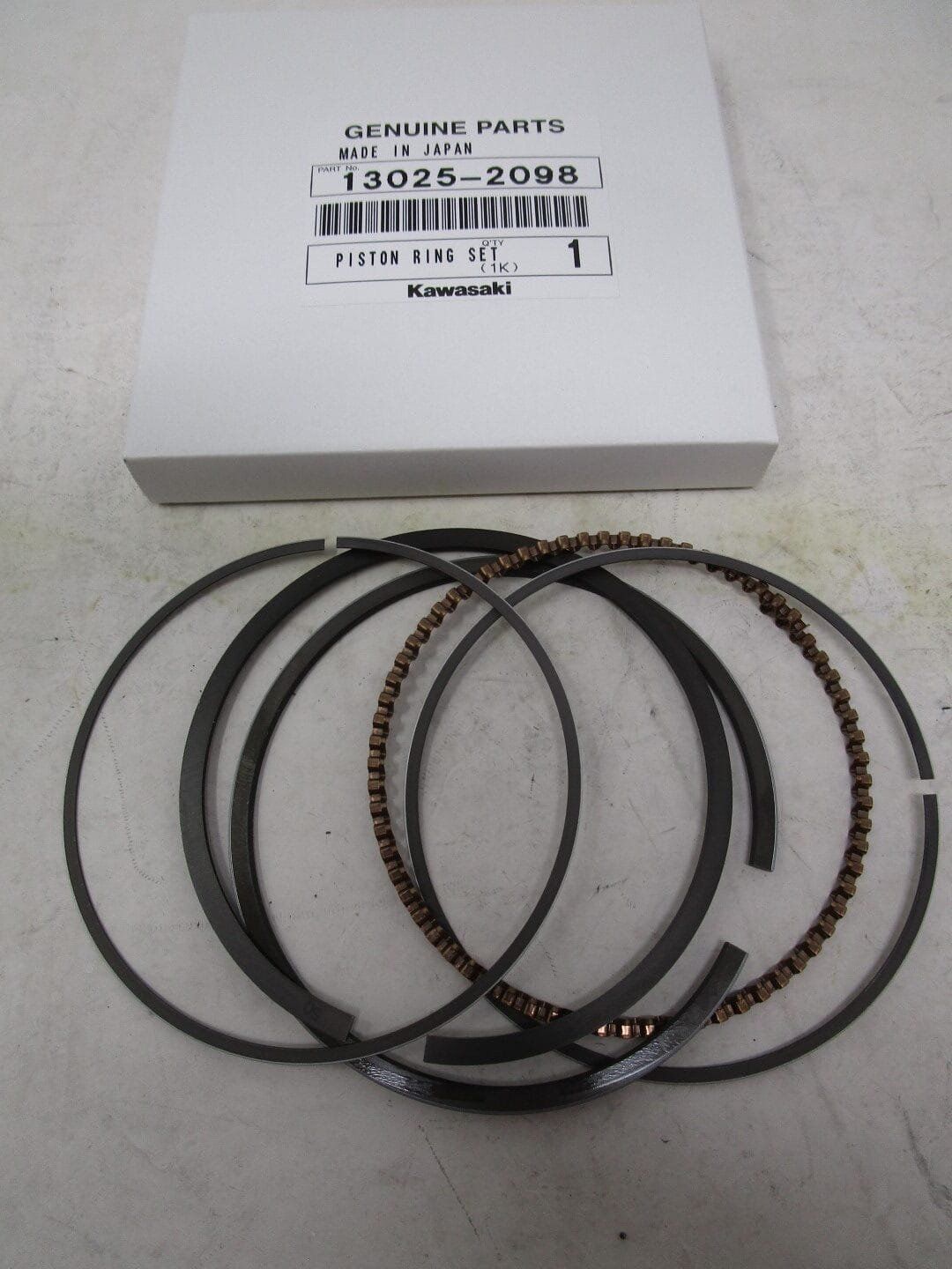 Genuine Kawasaki 13025-2098 Piston Rings 0.5 OS Oversize FE350D, FE 350D,