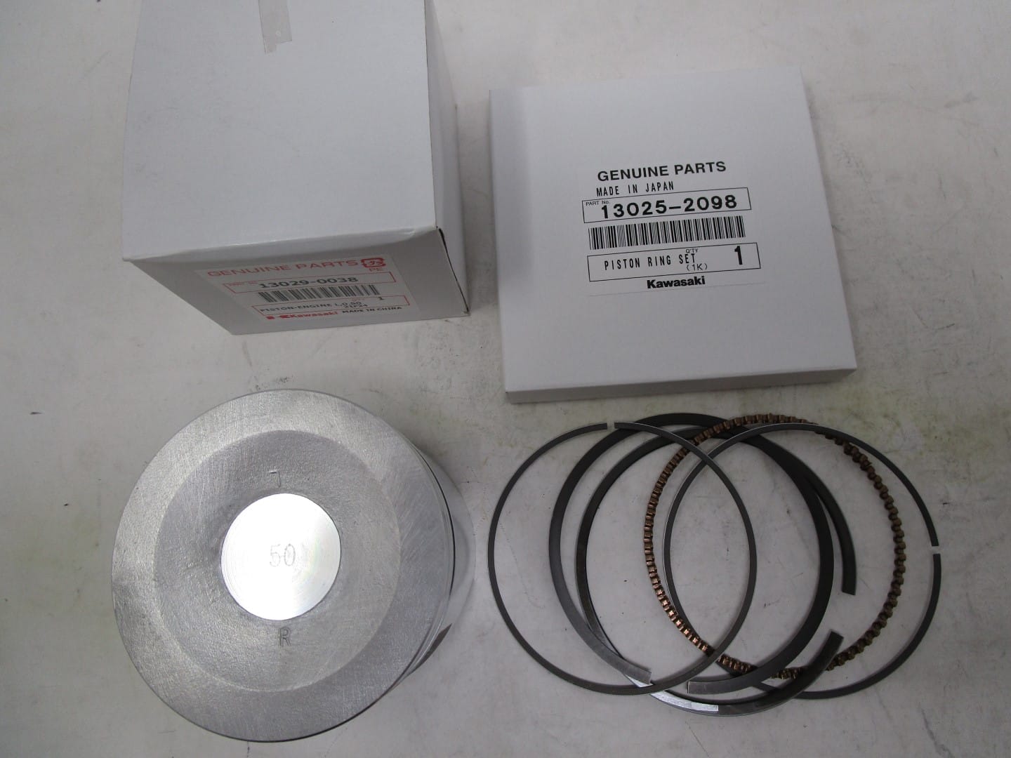 Genuine Kawasaki 13029-0038 13025-2098 Piston & Rings 0.5 OS Oversize FE350D - Image 3