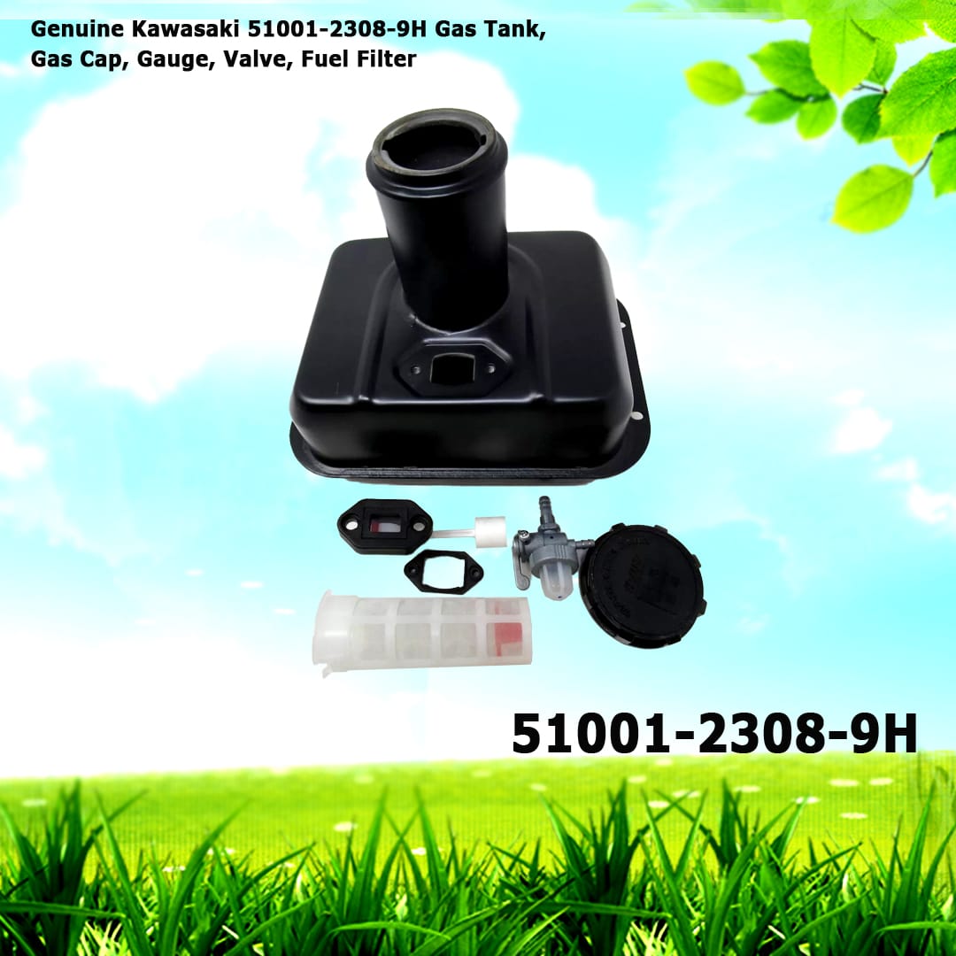 Genuine Kawasaki 51001-2308 Gas Tank, Gas Cap, Gas Gauge, on/off Valve, Fuel Filter