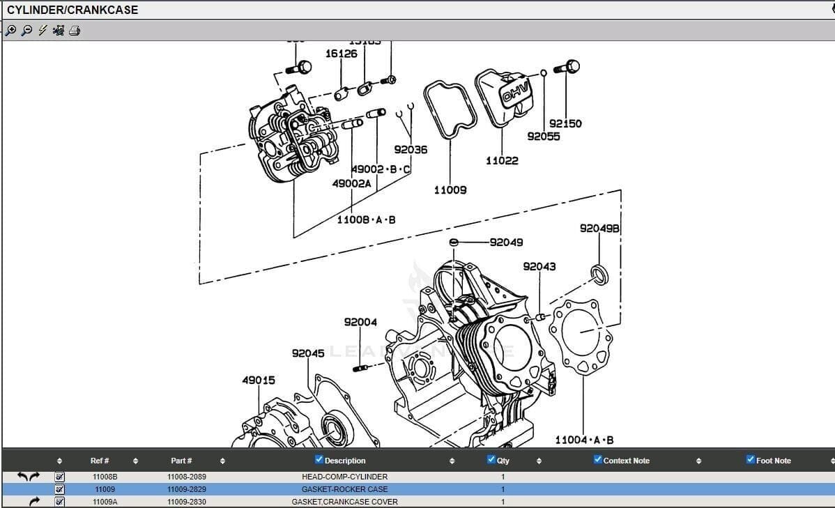2 Genuine Kawasaki 11009-2829 Rocker Case Gasket FE290D FE350D FE400D FE290 - Image 5
