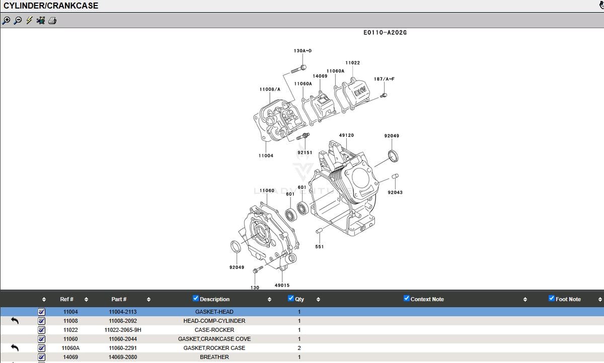 Genuine Kawasaki 11004-2113 Head Gasket for FE120D Toro 1000 1600 Flex 21 - Image 5