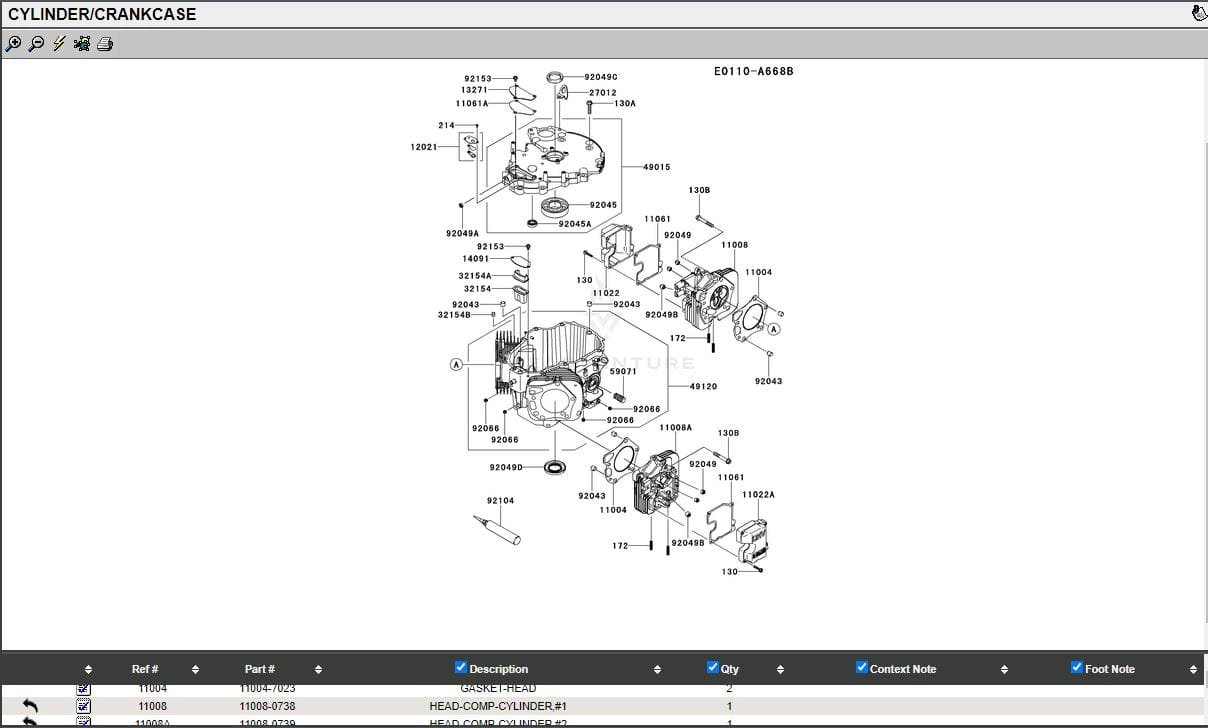 2 Genuine Kawasaki 11004-7023 Head Gasket FX921V FXT00V - Image 3