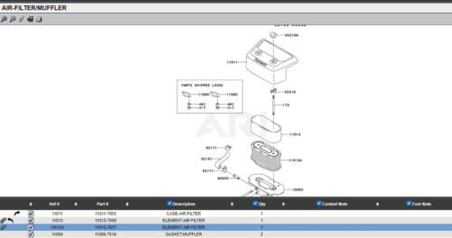 Genuine Kawasaki 11011-7042 Air Filter Cover Case 92210-7019 Nuts FH601V FH641V