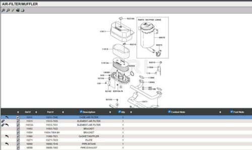 Genuine Kawasaki 11013-7031 11013-7026 Pre Air & Filter FH430V, FH480V, FH541V,