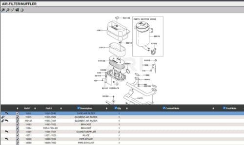 Genuine Kawasaki 11013-7031 11013-7026 Air Filter FH430V, FH480V, FH541V, FH580V