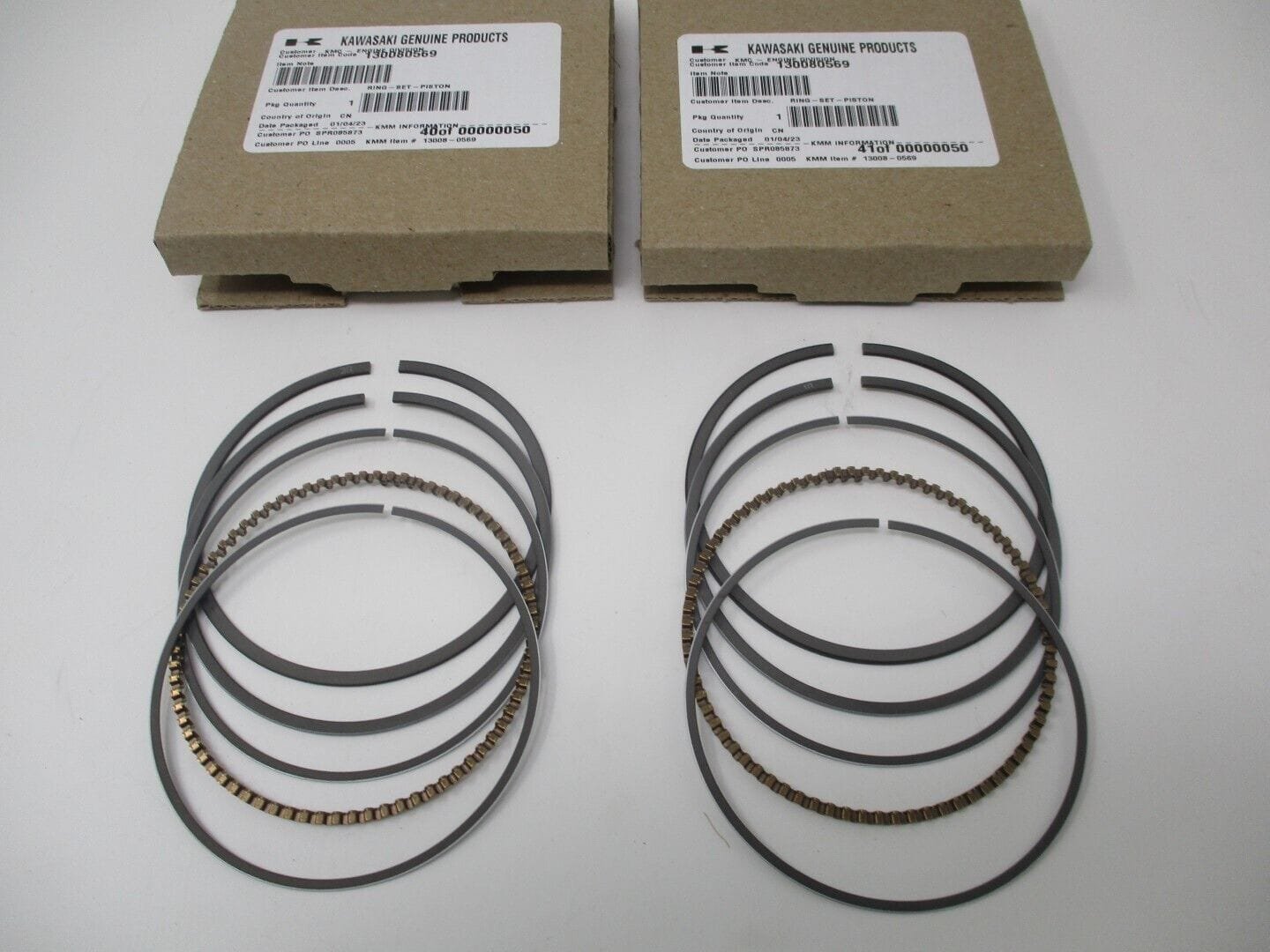 2 Sets Genuine Kawasaki 13008-0569 Piston Rings Set OEM FR651V FR691V FR730V FS651V FS730V