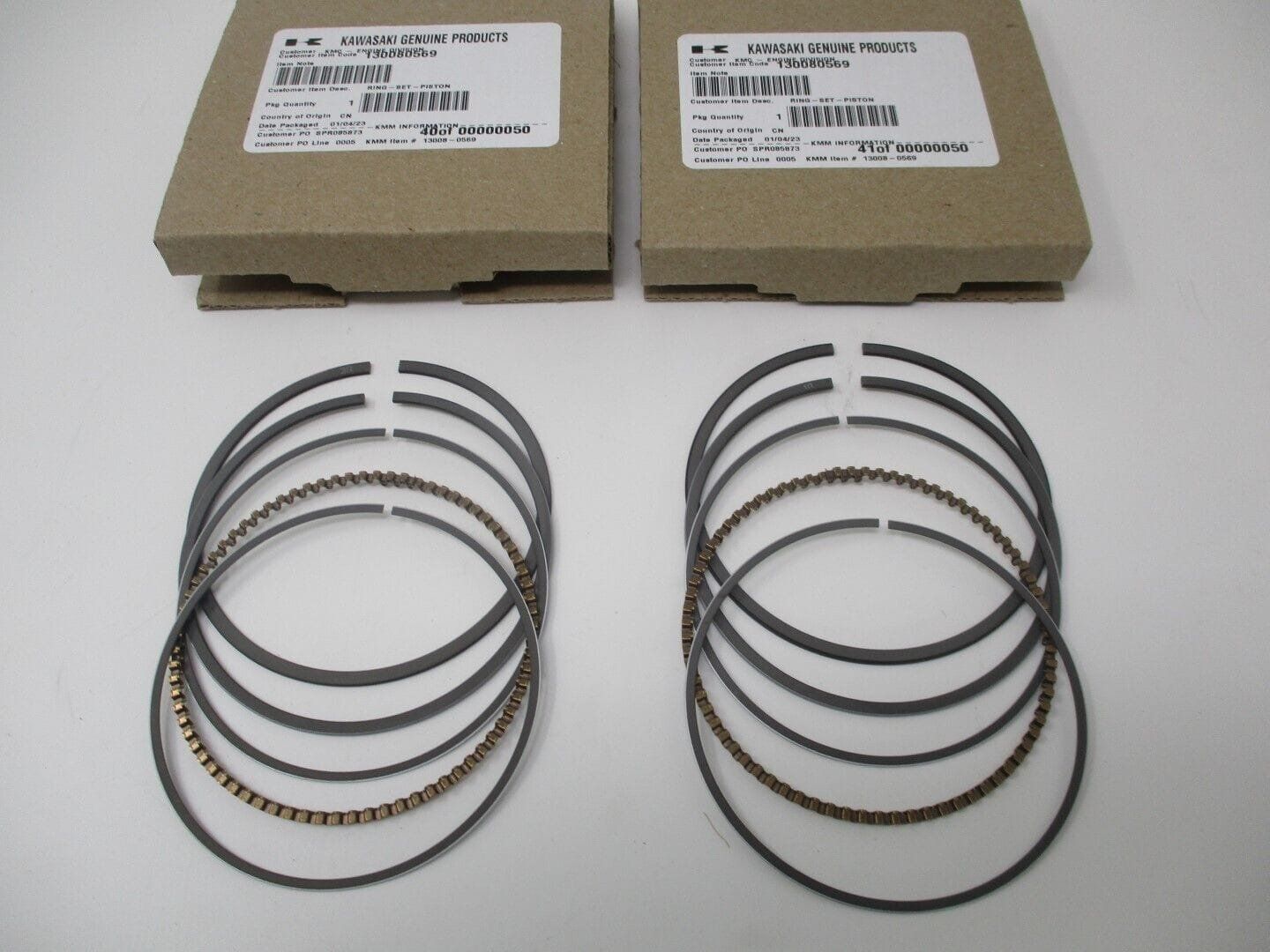 2 Sets Genuine Kawasaki 13008-0569 Piston Rings Set OEM FR651V FR691V FR730V FS651V FS730V