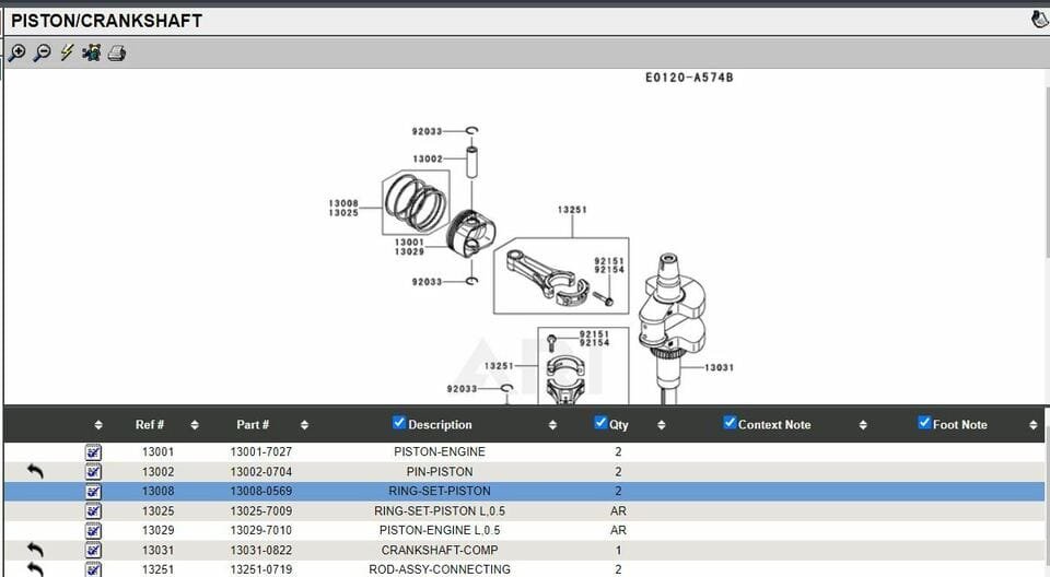 2 Sets Genuine Kawasaki 13008-0569 Piston Rings Set OEM FR651V FR691V FR730V FS651V FS730V - Image 4