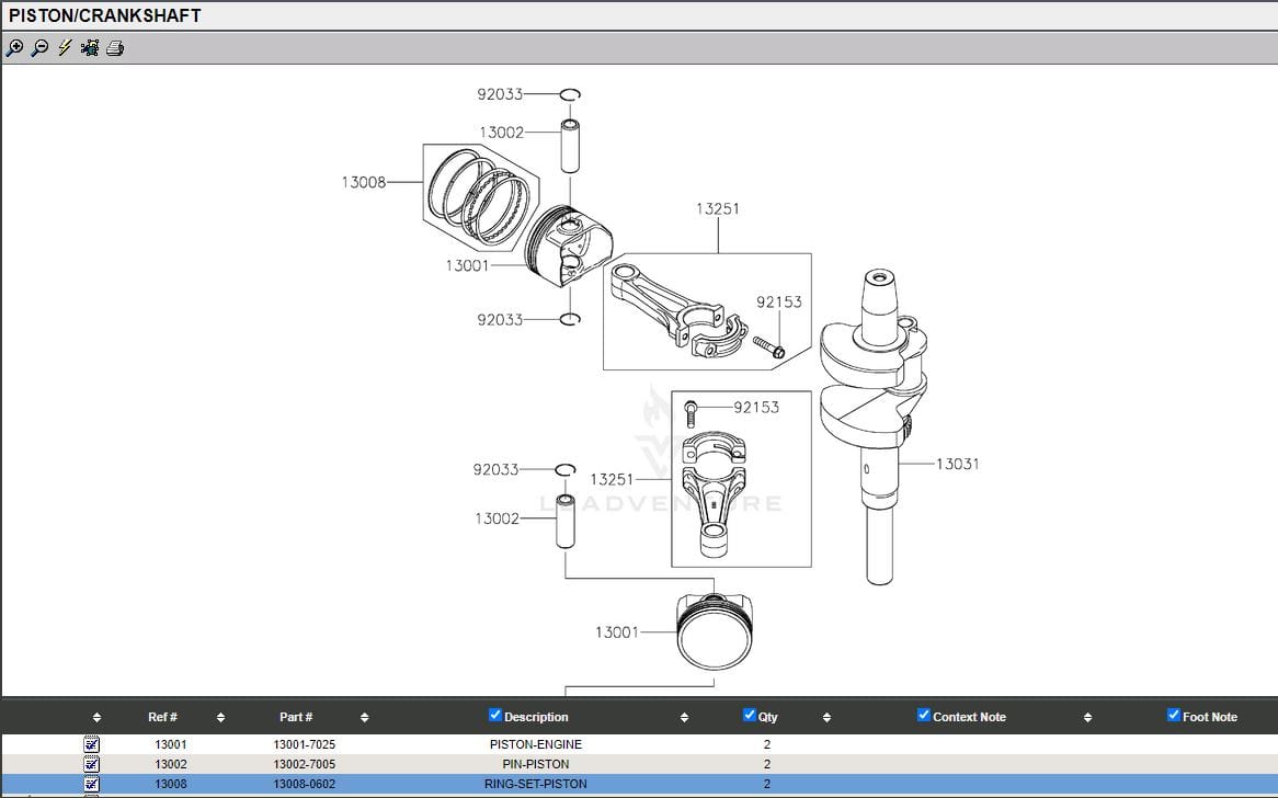 Genuine Kawasaki 13008-0602 Piston & Rings 13001-7025 FX751V FX801V 13008-6069 - Image 6