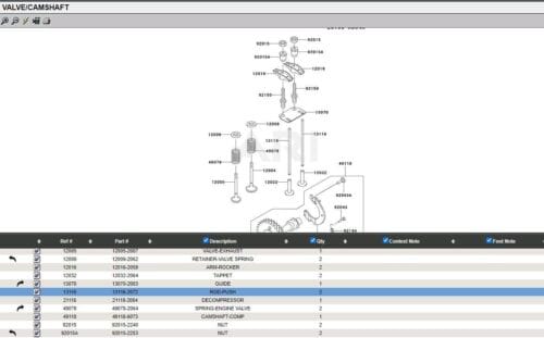 Genuine Kawasaki Push Rod 13116-2072 FE120D, FE120G, HC050A, HD050A· FE120D-AS00