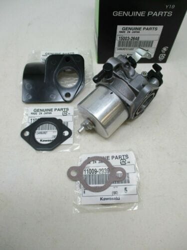 Genuine Kawasaki Carburetor 15003-2648 Kaw Gasket 11009-2827, 11009-2939, 16073-2154 Insulator