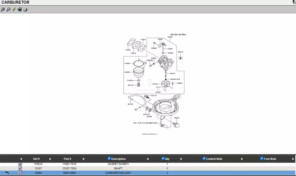 Genuine Kawasaki 15004-0961 Carburetor with 2 11061-2215 Gasket FJ180V Engines - Image 8