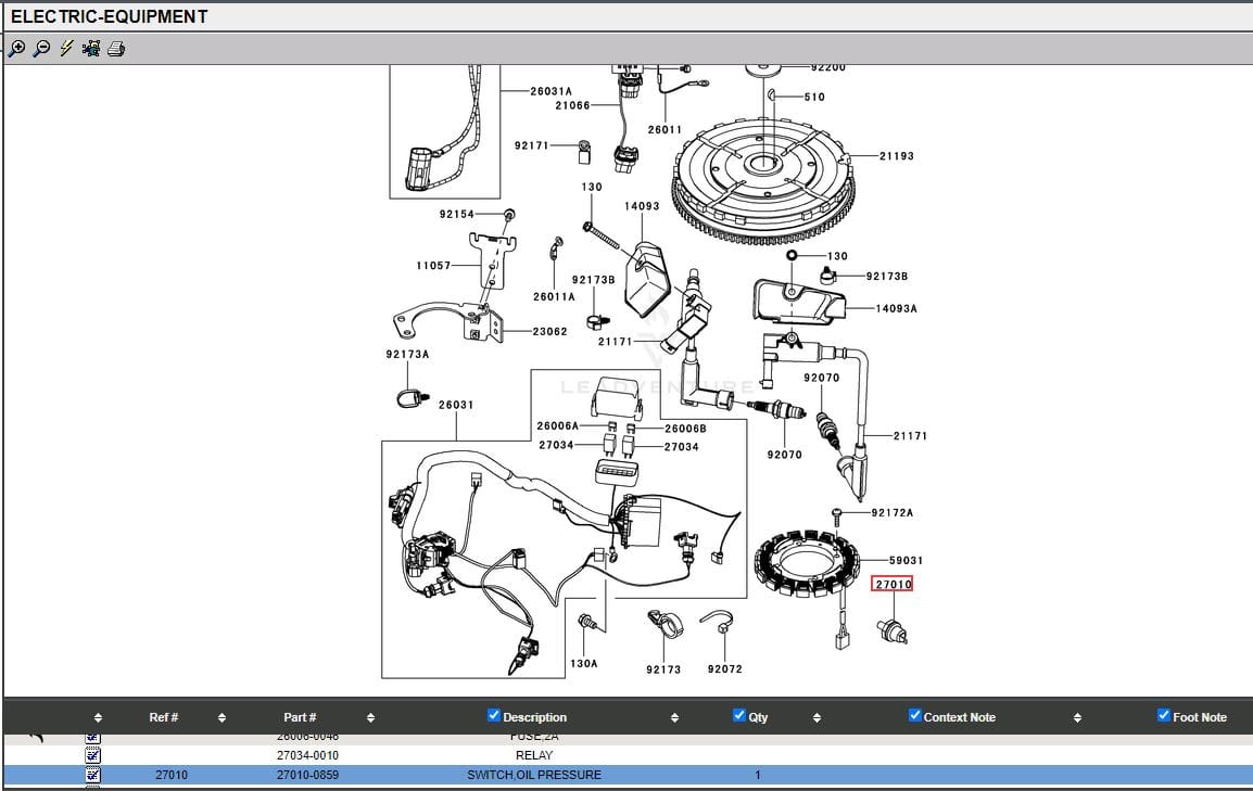 Genuine Kawasaki 27010-0859 Oil Pressure Switch FX651V FX730V