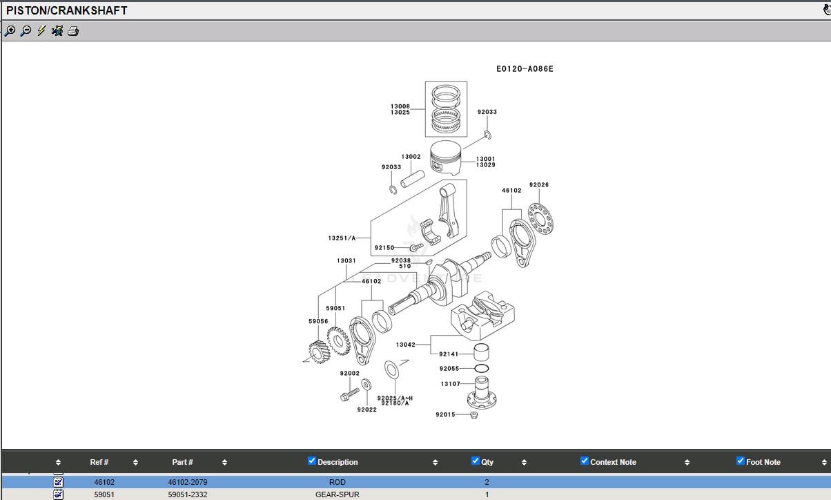 Genuine Kawasaki 46102-2079 Crankshaft Rod Piston Aluminum FE350D FE400D FE350D - Image 6