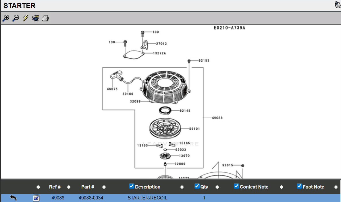 Genuine Kawasaki 49088-0034 49088-0010 Recoil Starter FS481V FS541V FS600V - Image 5