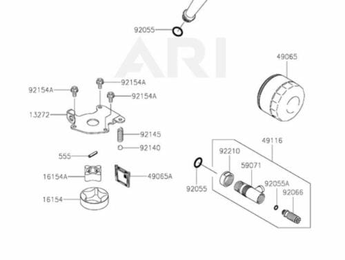 Genuine Kawasaki Oil Drain Valve Assy. 49116-0714 FS541V FS730V FX801V FX850V