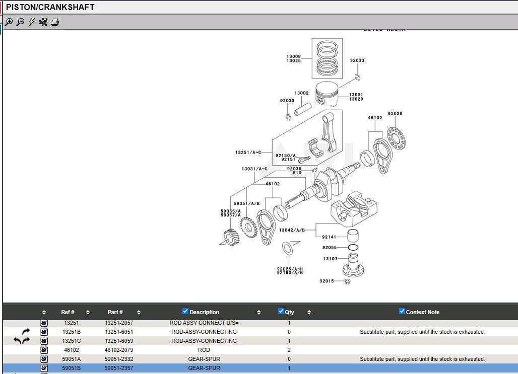 Genuine Kawasaki 59051-2357 Crankshaft Spur Gear FE350D FE400D