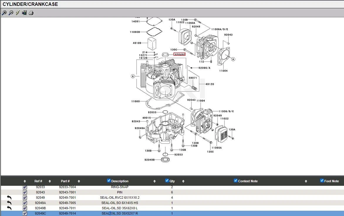 2 Genuine Kawasaki 92049-7014 Crankcase Oil Seal FH610V FH641V FH680V FH721V - Image 6