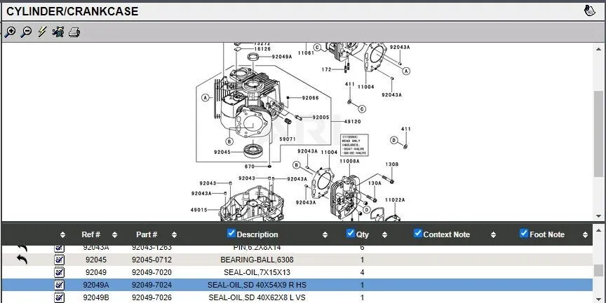 Genuine Kawasaki 92049-7024 Crankcase Oil Seal FX751V FX781A FX801V FX820A - Image 5