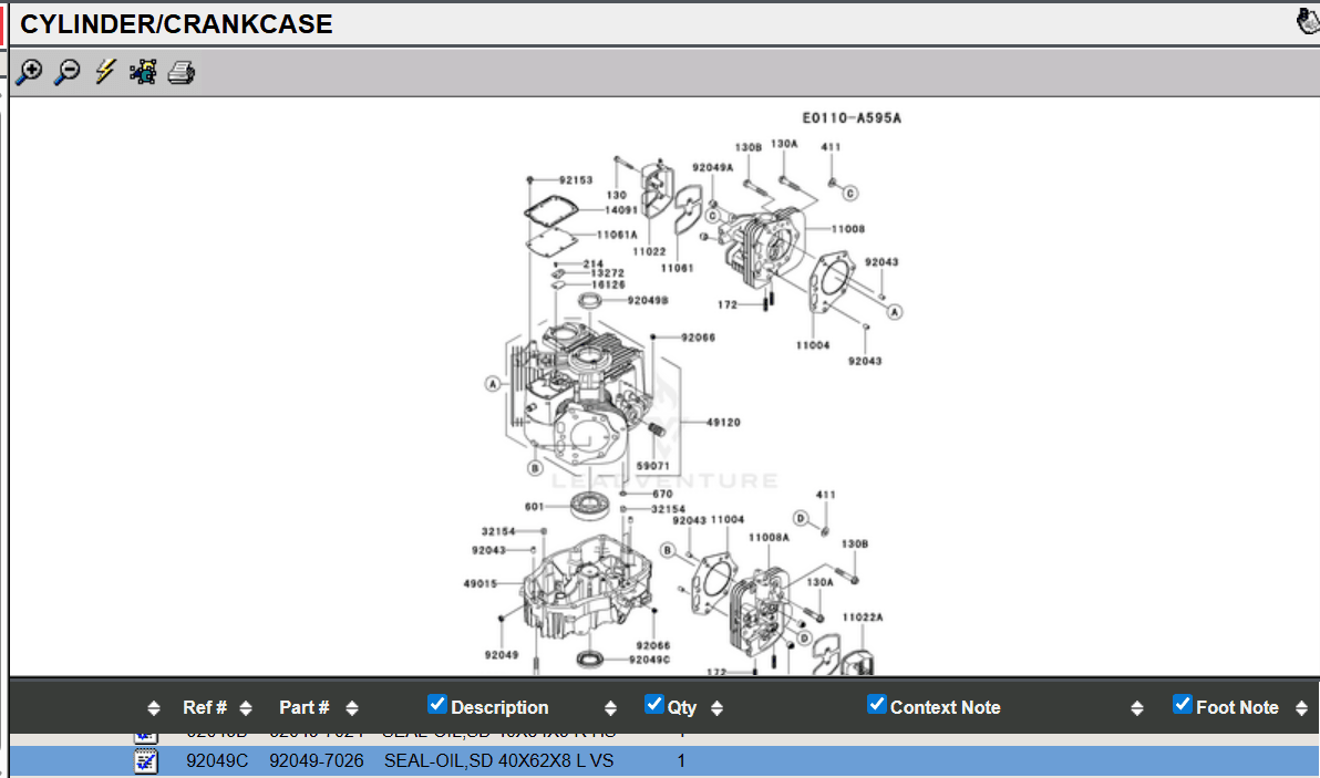 Genuine Kawasaki 92049-7026 Crankcase Oil Seal FX751V FX781A FX801V FX820A - Image 4