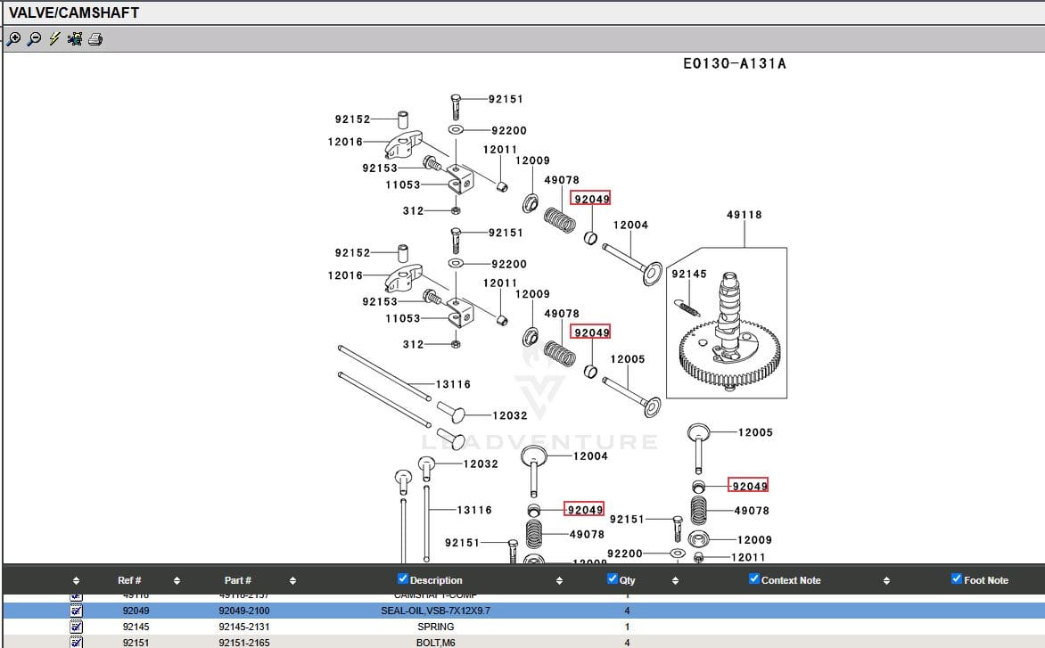 6 Genuine Kawasaki 92049-2100 Oil Seal FE290D FE350D FE400D FC400V FC420V FD671D - Image 4