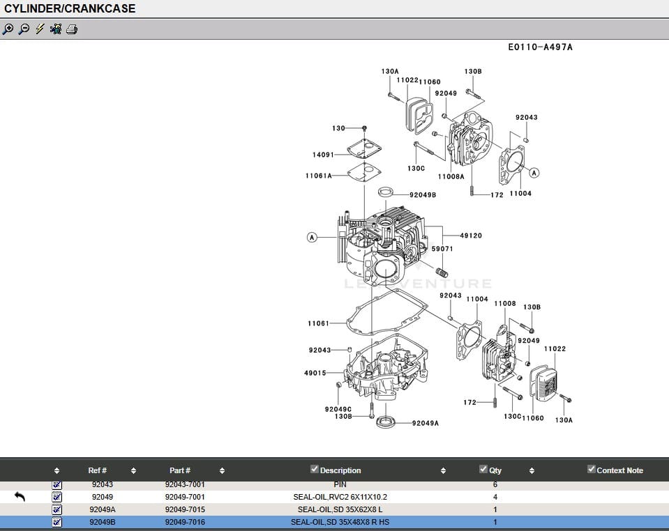 2 Genuine Kawasaki 92049-7016 Crankcase Oil Seal FH381V FH430V FH480V FH541V - Image 4