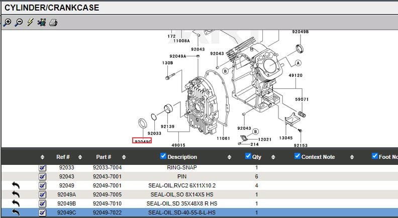 Genuine Kawasaki 92049-7022  92049-7007 Crankcase Oil Seal FH601D FH721D FH770D - Image 5
