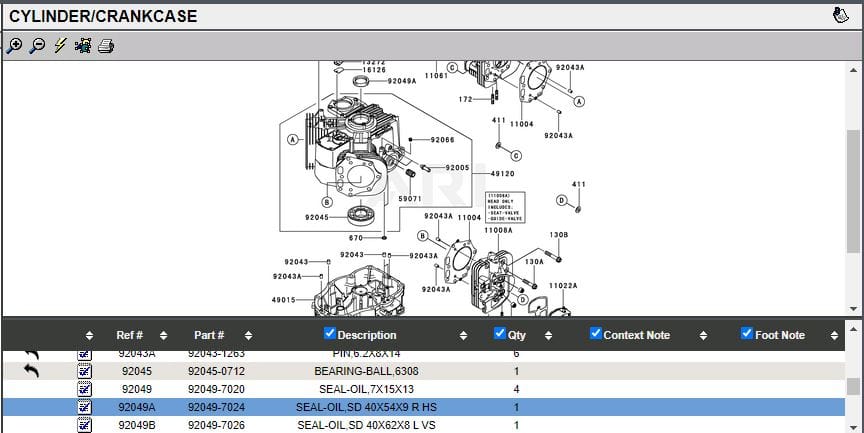 Genuine Kawasaki 92049-7024 & 92049-7026 Crankcase Oil Seals