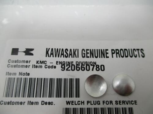 2 Genuine Kawasaki 92066-0780 Welch Plug FX651V FX691V FX730V 4 Stroke