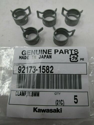 5 Genuine Kawasaki Hose Clamps 92173-1582 11.8MM FH721D FR651D FR691V FR730V