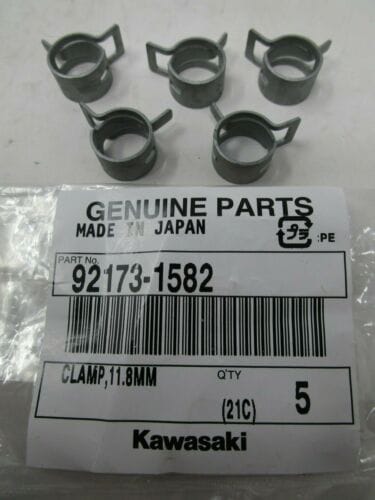 5 Genuine Kawasaki Hose Clamps 92173-1582 11.8MM FH721D FR651D FR691V FR730V