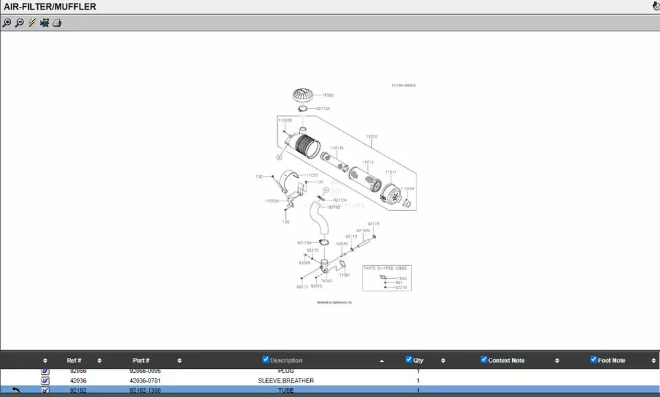 Genuine Kawasaki 92192-2623 Bottom Air Intake Hose Tube Canister FX691V FX730V 92192-1360 - Image 7