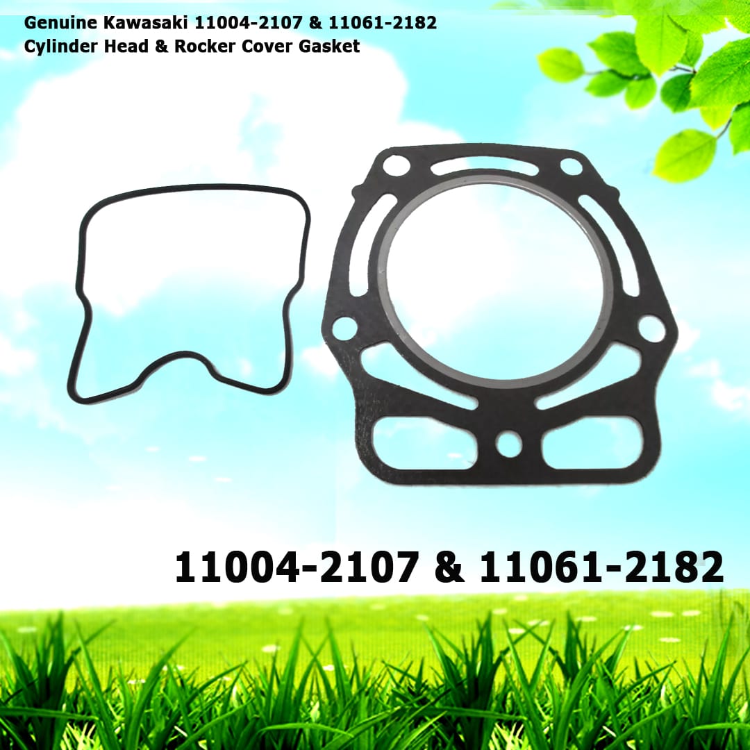 Genuine Kawasaki 11004-2107 & 11061-2182 Cylinder Head & Rocker Cover Gasket