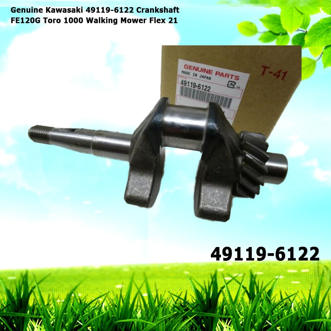 Genuine Kawasaki 49119-6122 Crankshaft for FE120G Toro 1000 or Flex 21 Walking Greens Mower