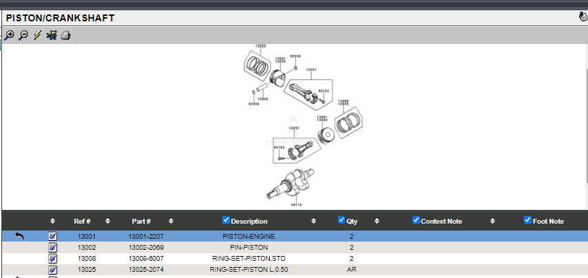 Genuine Kawasaki 13008-6007 13001-2207 Piston & Rings & Pin STD FE290D FD711D - Image 4