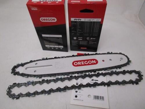Genuine Oregon 100SDEA041 & 2 91VXL039 10” Pole Chainsaw Single Rivet Guide Bar & 2 Chains