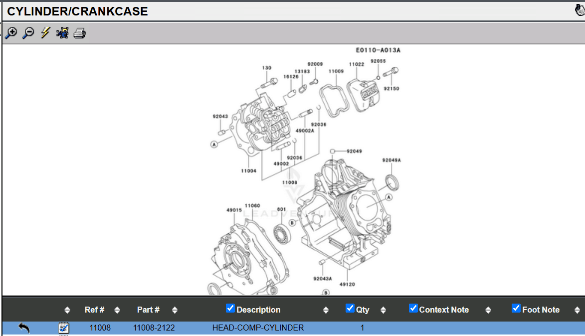 Genuine Kawasaki 11008-2122  Cylinder Head FE350 Club Car FE350D - Image 6