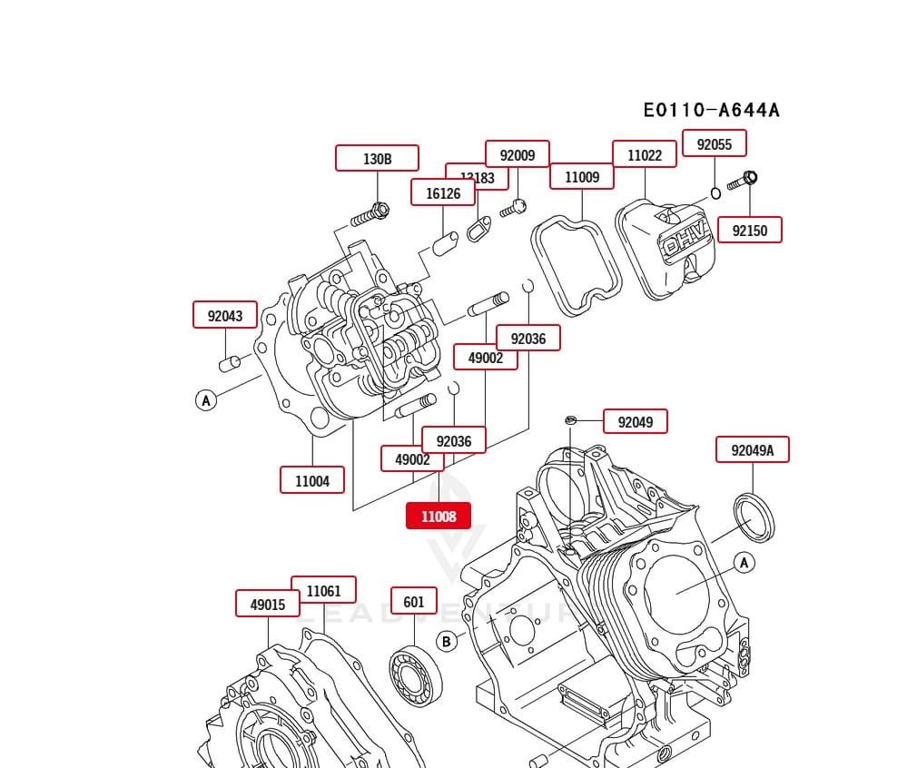 Genuine Kawasaki 11008-2121 Cylinder Head FE350D Club Car FE350 - Image 7