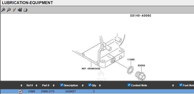 Genuine Kawasaki 11009-2175 Gasket Oil Drain Plug Seat FB460V FC290V FC400V FE120V - Image 5